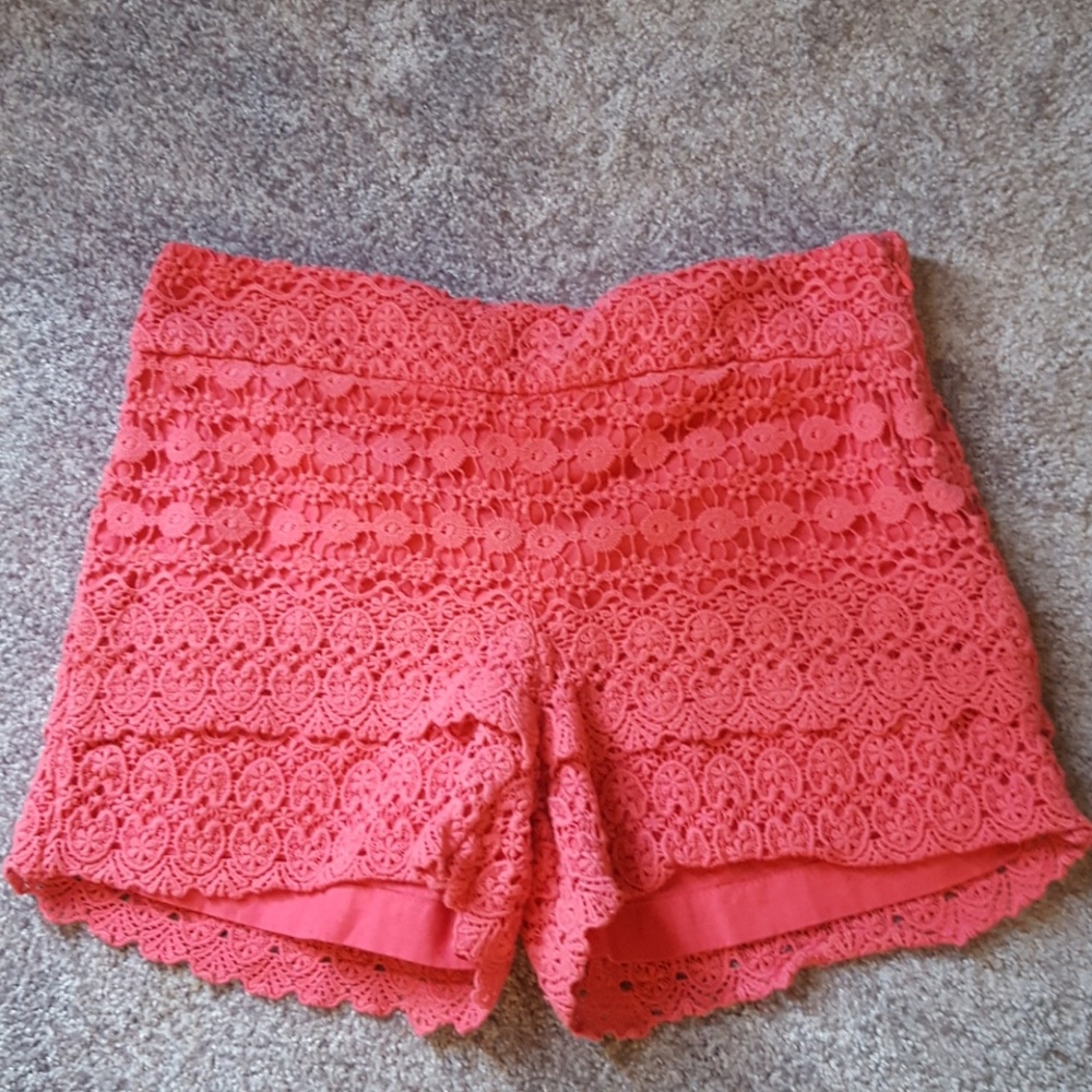 Loft Coral Lace Shorts